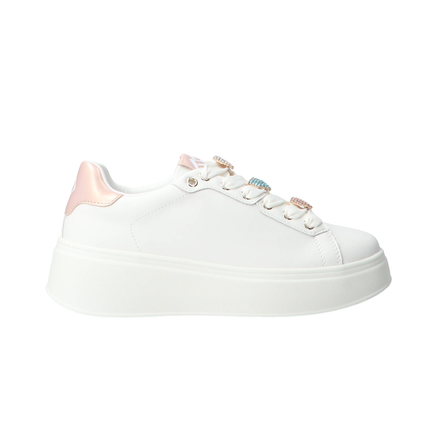 Gold&gold Sneakers GB1045 CHARM CUORI Bianco