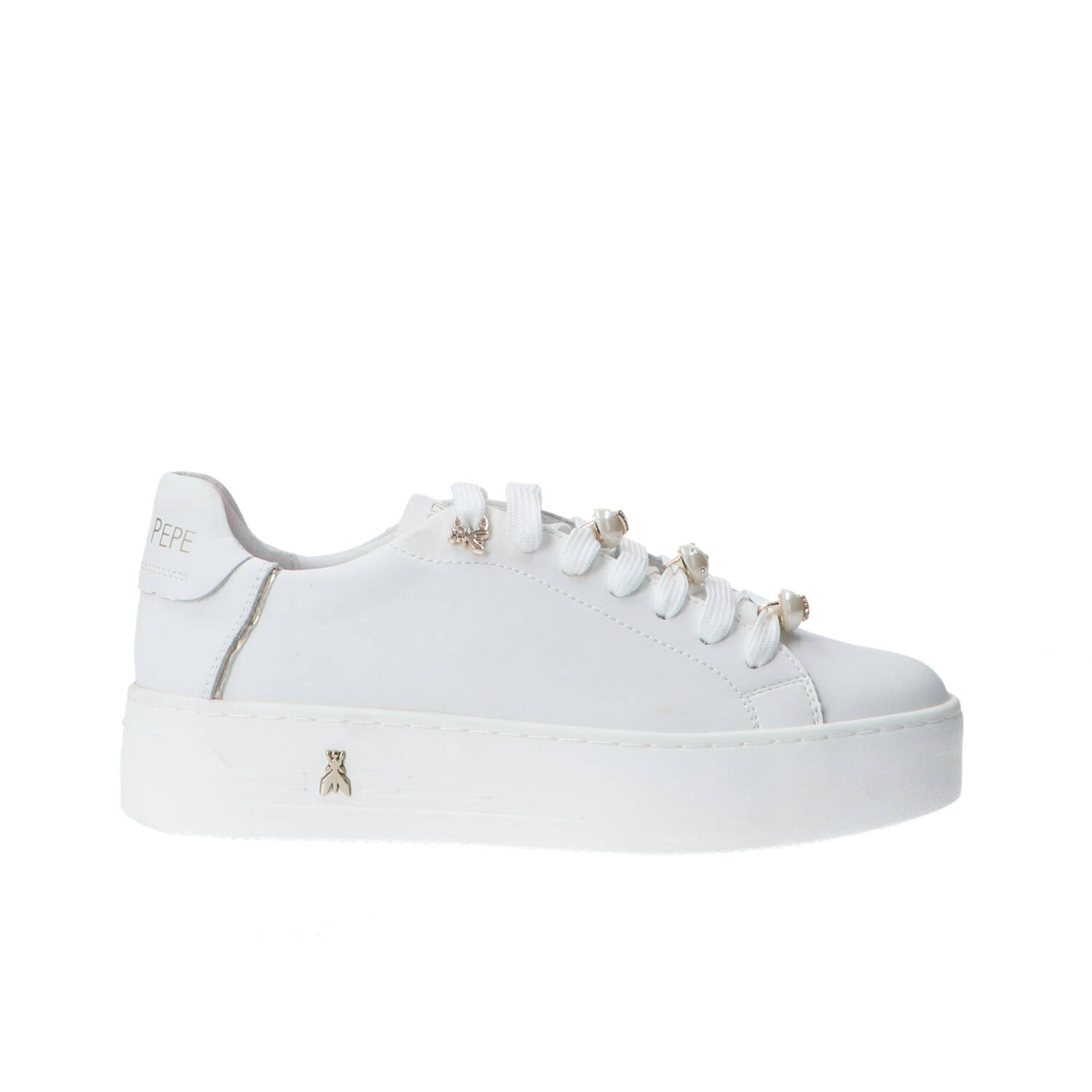 Patrizia Pepe Girl Sneakers PPJ358 PERLE VITELLO Bianco