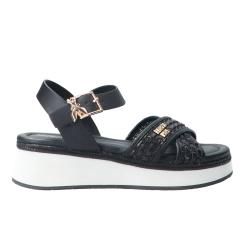 Patrizia Pepe Girl Sandali PPJ392 ECOVITELLO RAFIA Nero