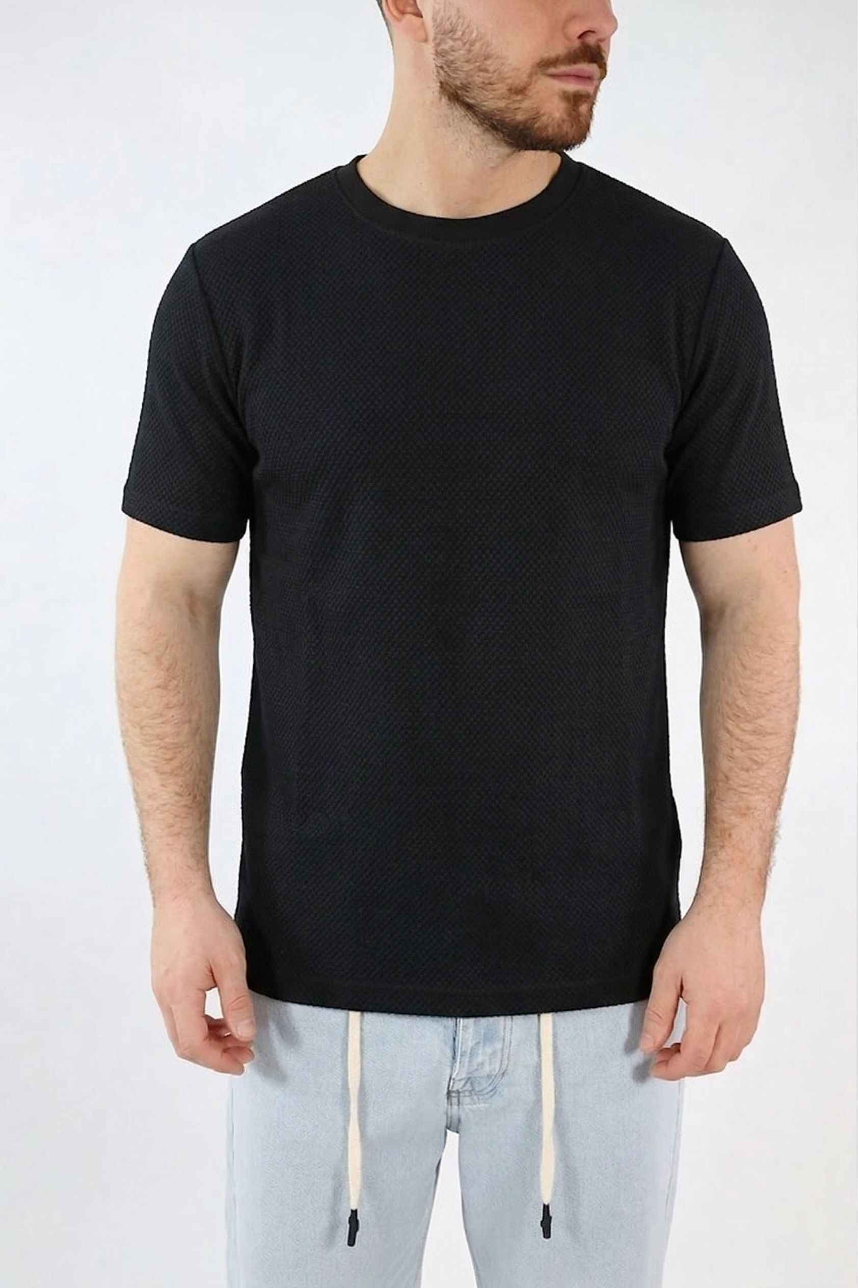Over D T-shirt OE1S2S6T72 TESSUTO TRAFORATO Nero