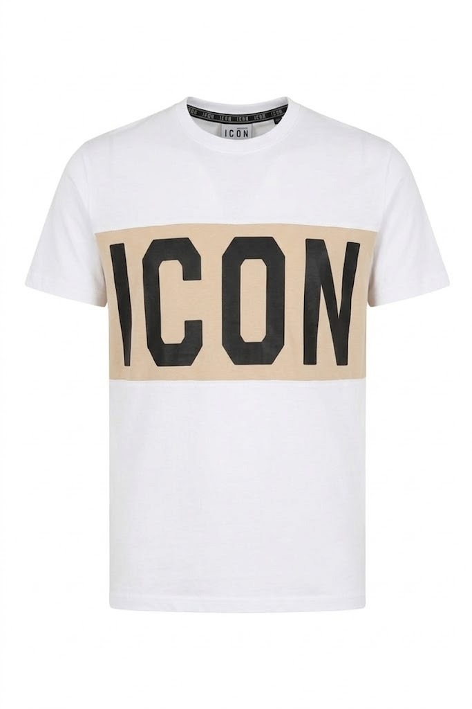 Icon T-shirt IUT014 STRIPE Bianco