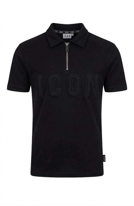 IUT035 T SHIRT POLO RILIEVO  Nero