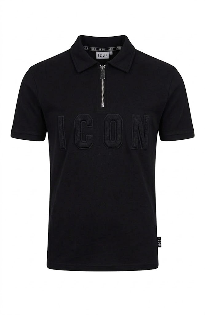 Icon T-shirt IUT035 T SHIRT POLO RILIEVO  Nero