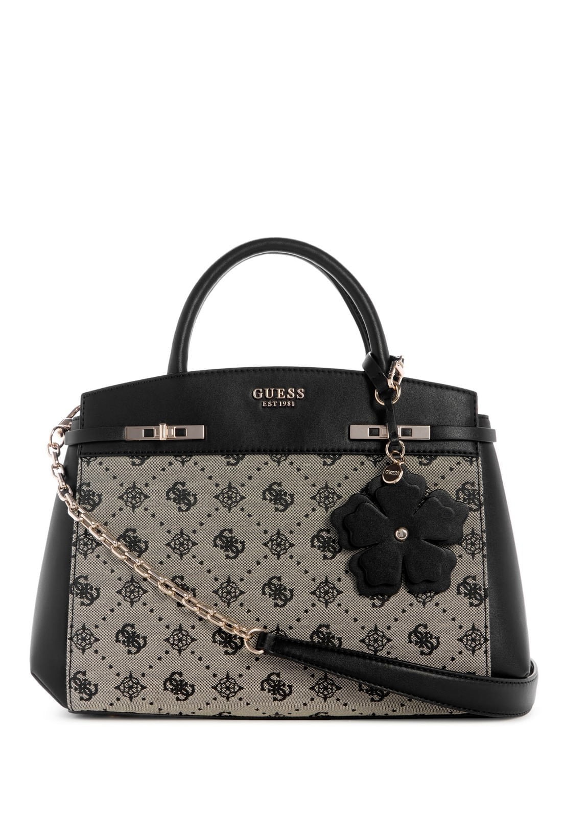 Guess Borse a mano MELINDA LOGO TRI COMP SATCHEL Nero 