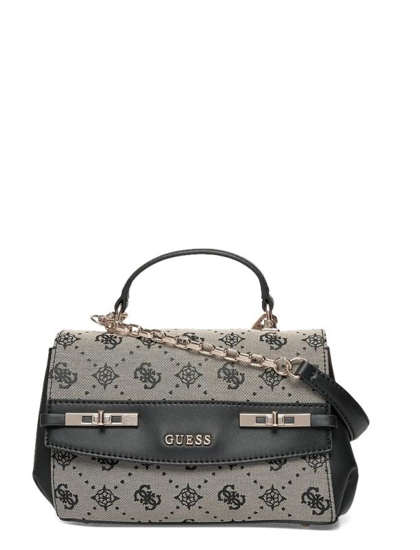 MELINDA LOGO TOP HANDLE FLAP Nero 