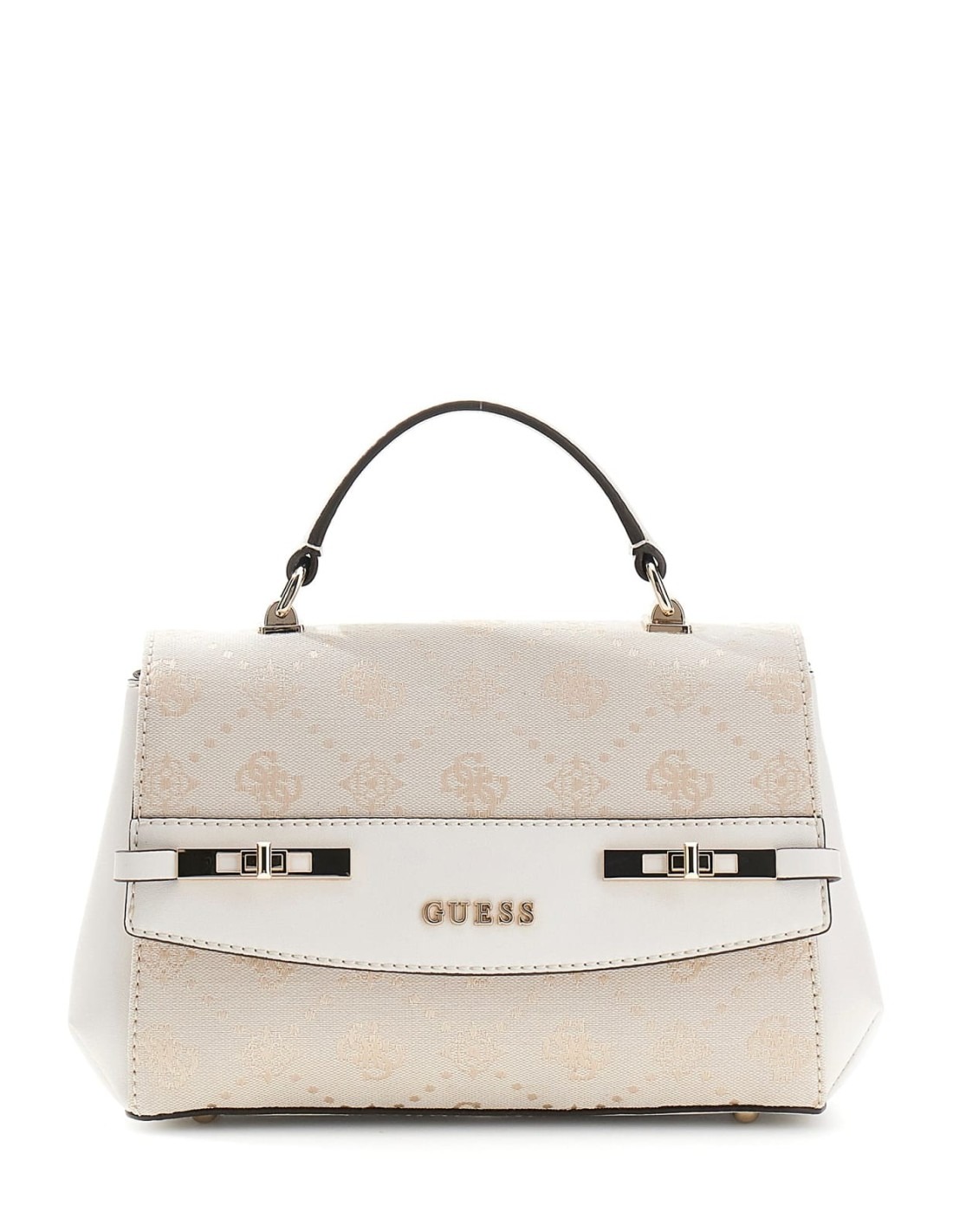 Guess Borse a mano MELINDA LOGO TOP HANDLE FLAP Beige
