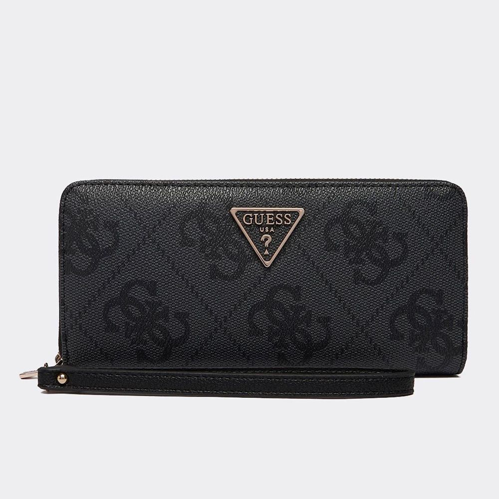 Guess Portafogli LAUREL II SLG LARGE ZIP AROUND A26 Nero Monogram