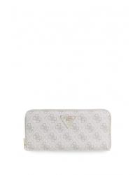 Guess Portafogli LAUREL II SLG LARGE ZIP AROUND  Bianco Panna