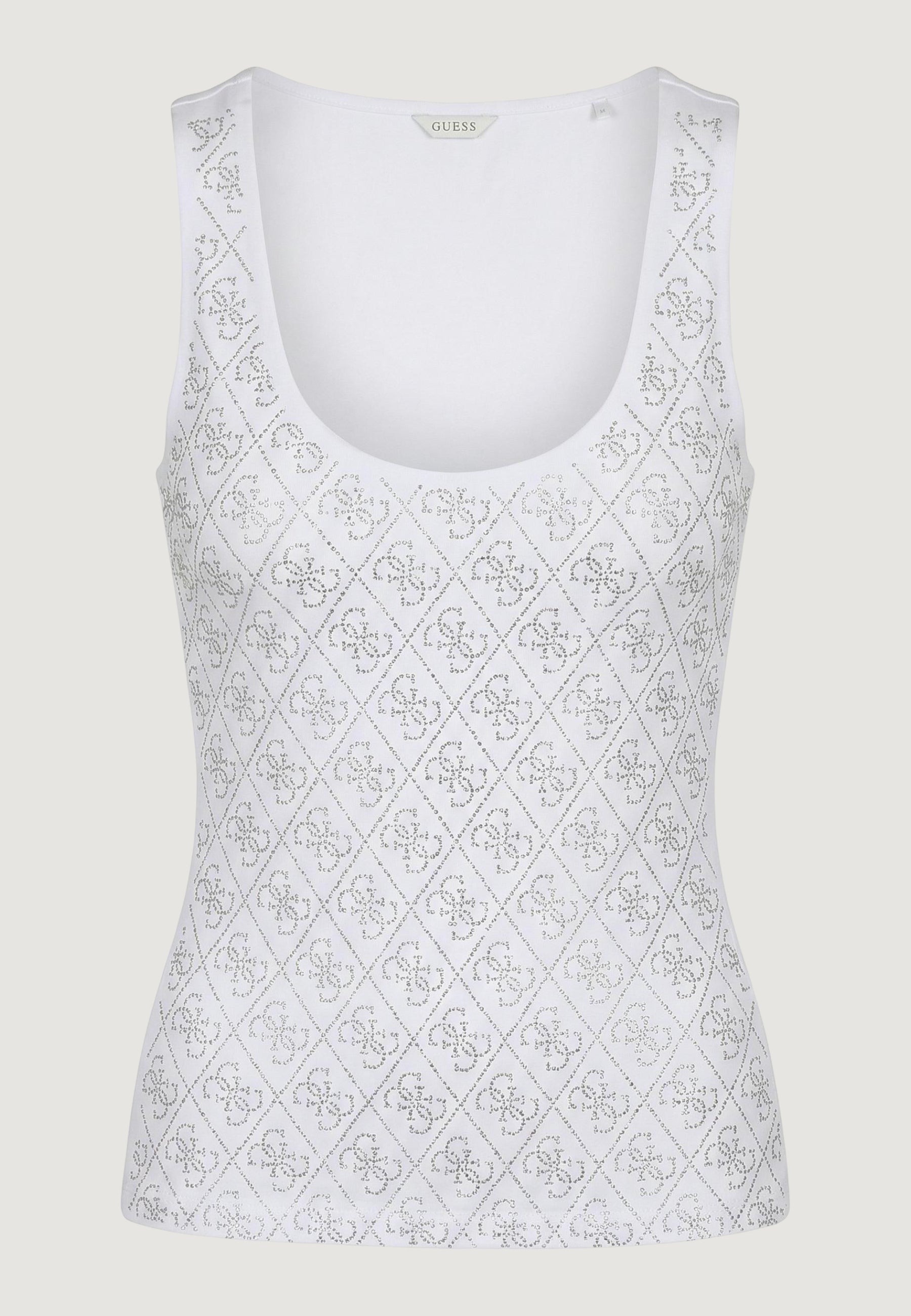 Guess Canotte W6GP10K2932 4G ALLOVER TAANK Bianco 