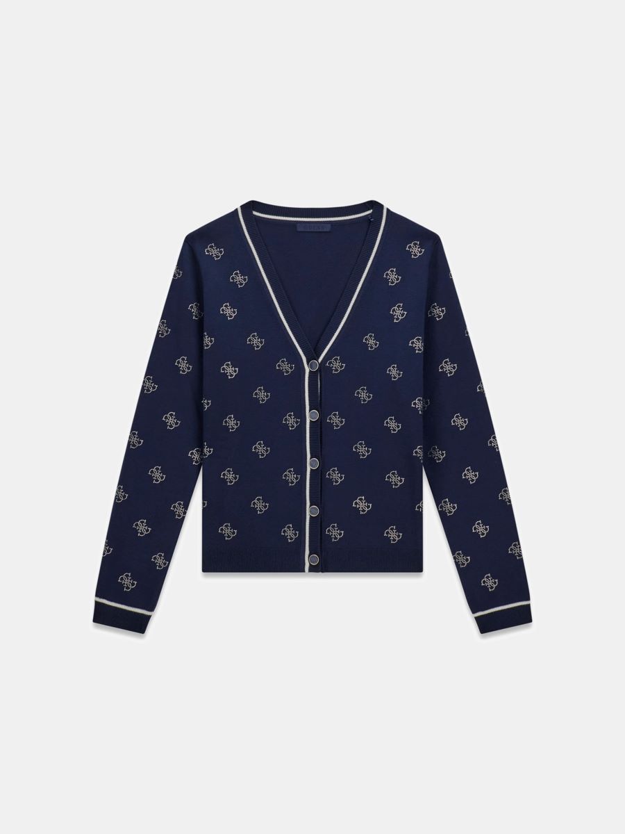 Guess Cardigan W6GR18Z0605 LS VN 4G RHINESTONES  Blu