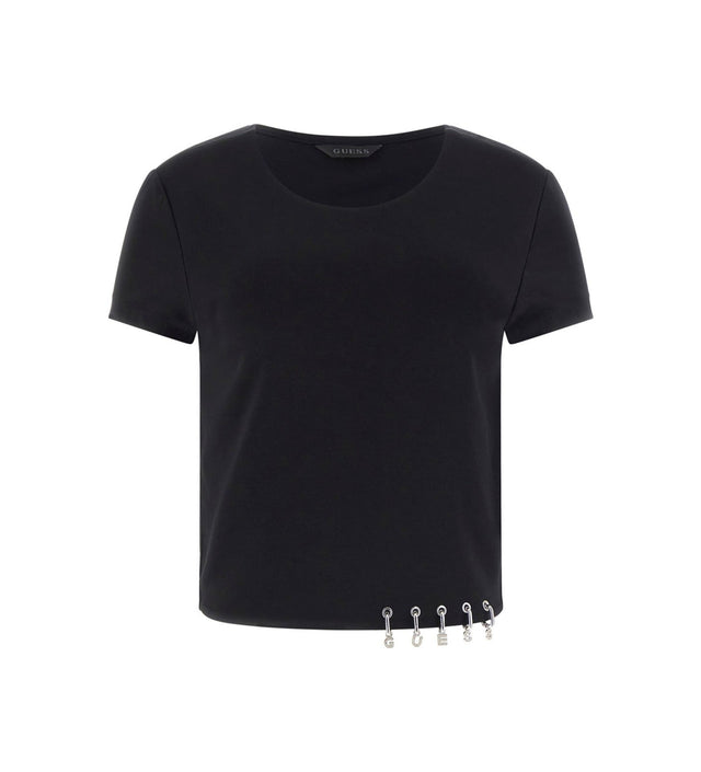 Guess T-shirt W6GP11K2933 SS CN ELISABETTE Nero 