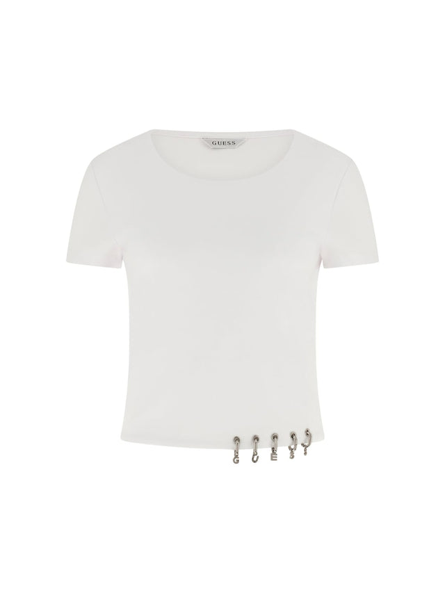 Guess T-shirt W6GP11K2933 SS CN ELISABETTE Bianco 