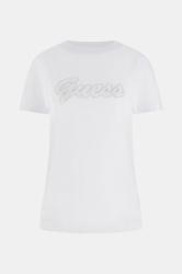 Guess T-shirt W6GI08K3023 SS CN 3D SCRIPT Bianco