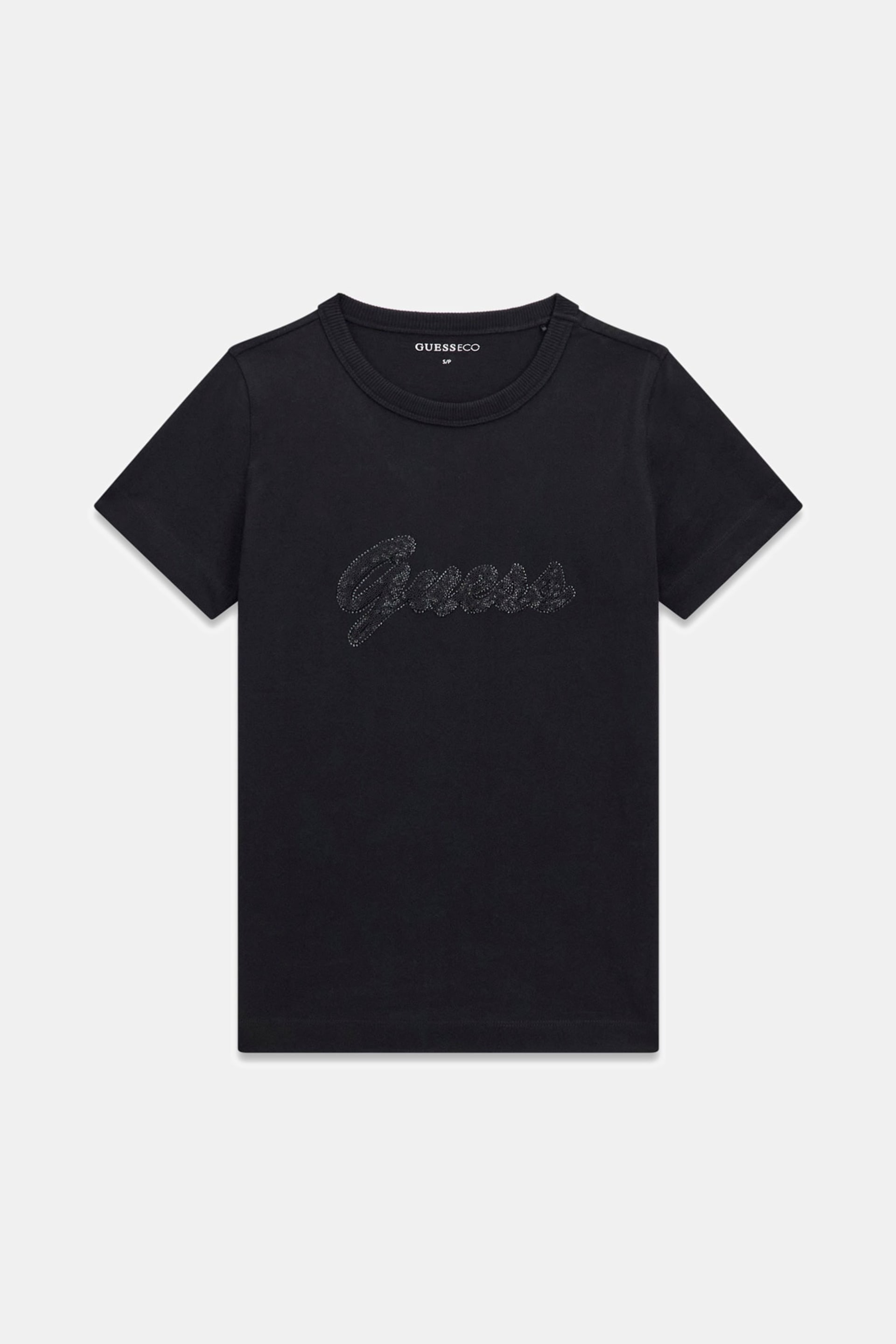 Guess T-shirt W6GI08K3023 SS CN 3D SCRIPT Nero 