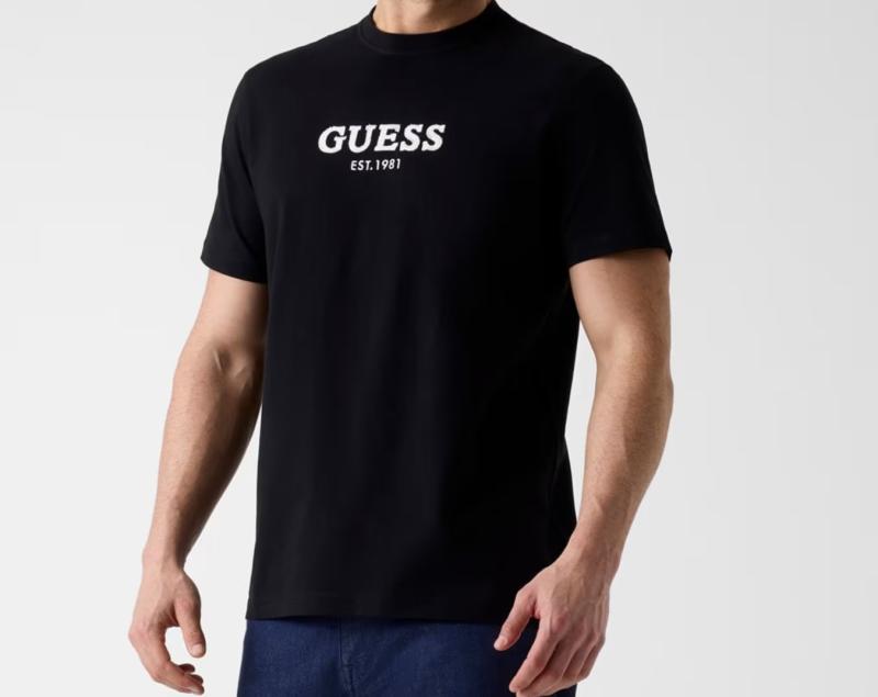 M6GI16K3032 CN SS GUESS LOGO CONTRAST STIT Nero 