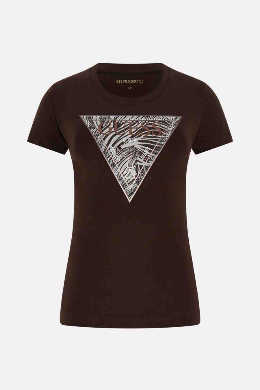 Guess T-shirt W6GI19K3042 SS CN ZEBRA TRIANGLE  Marrone