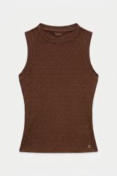 Guess Top SL FRANCINE SMOCK HOTFIX TOP Marrone