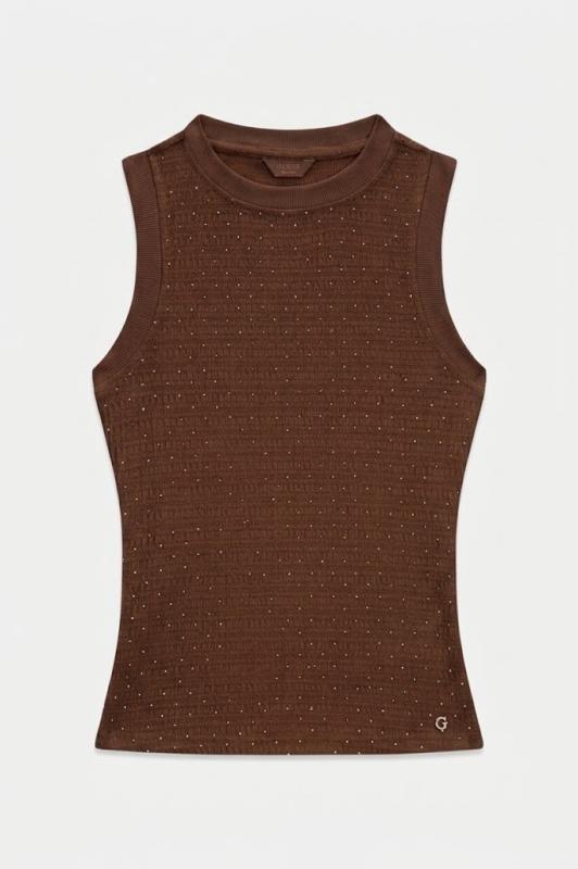 SL FRANCINE SMOCK HOTFIX TOP Marrone