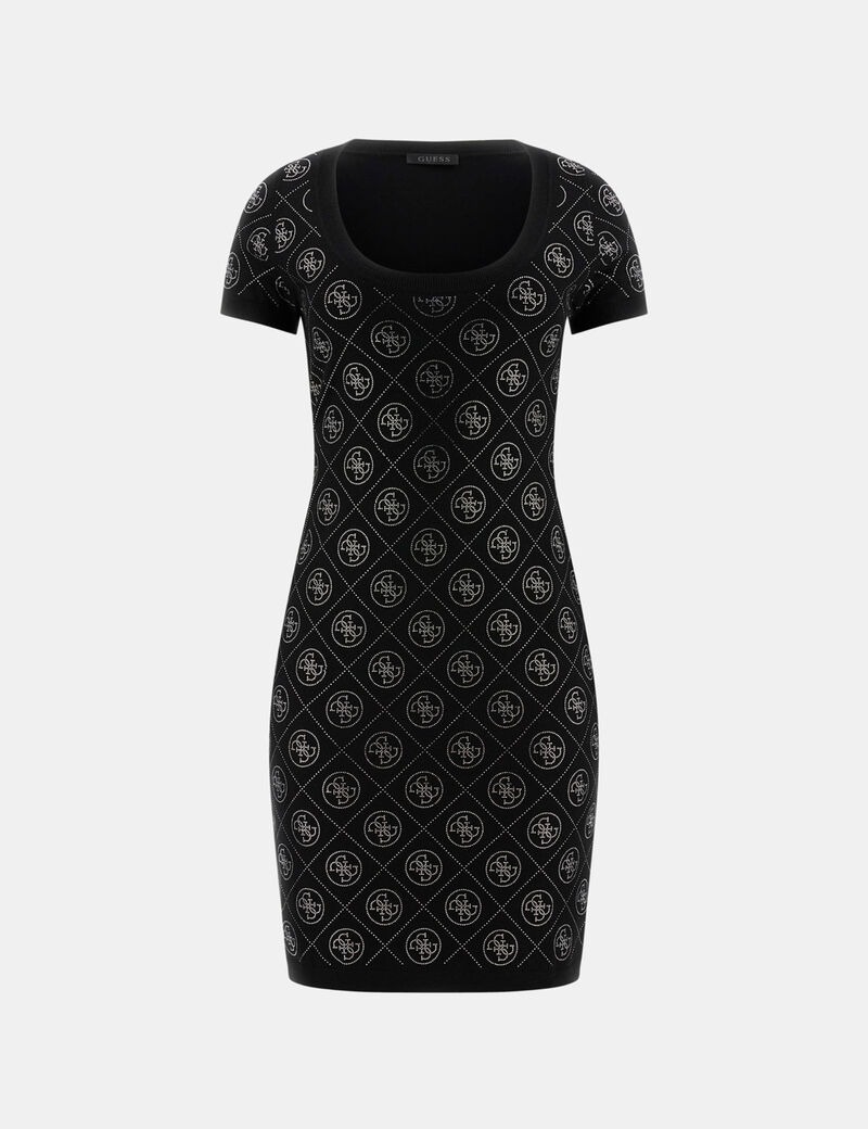 Guess Vestiti W6RK92Z3JD2 SS RHINESTONES Nero 