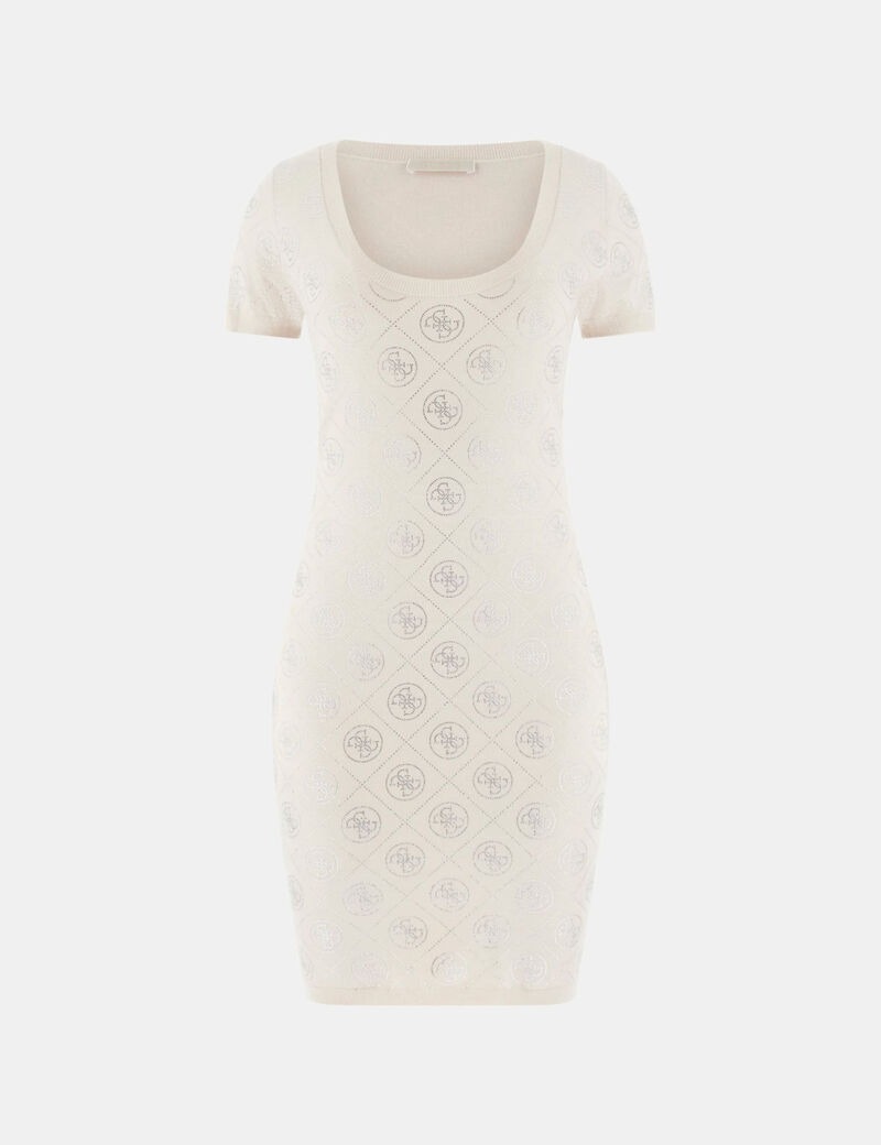 Guess Vestiti W6RK92Z3JD2 SS RHINESTONES Beige