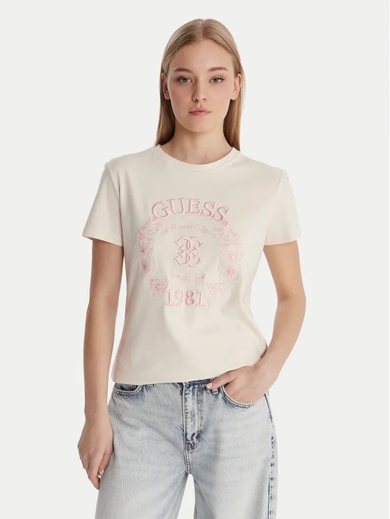 Guess T-shirt V6RII12J1314 MADDALENA CN SS Beige