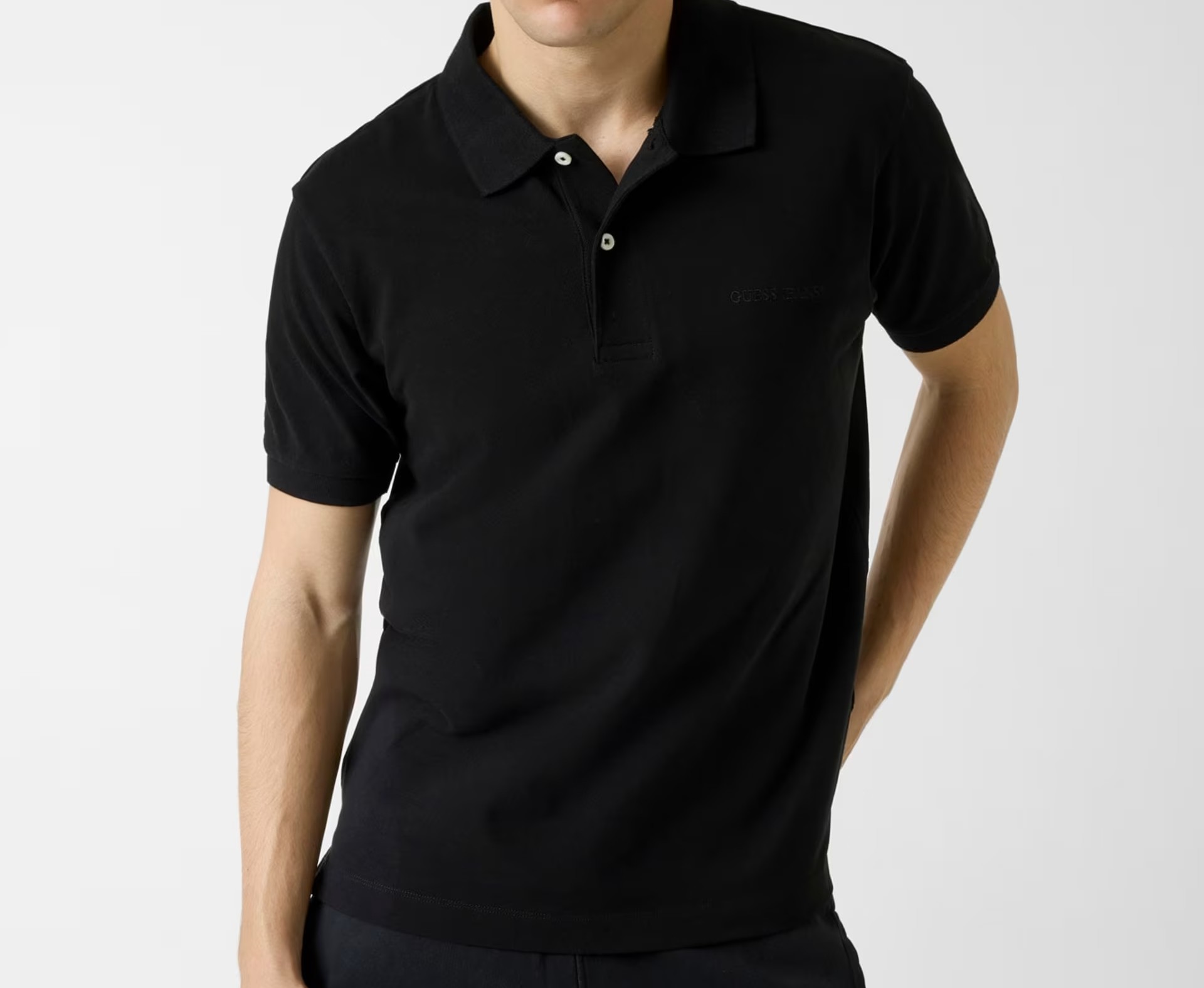 Guess Polo M4BP29KCJV1 GJ SS EMBRO LOGO POLO Nero