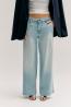 Guess Jeans W6GA1LD0689 ZOYA WIDE LEG CROP Denim Chiaro - Foto 2