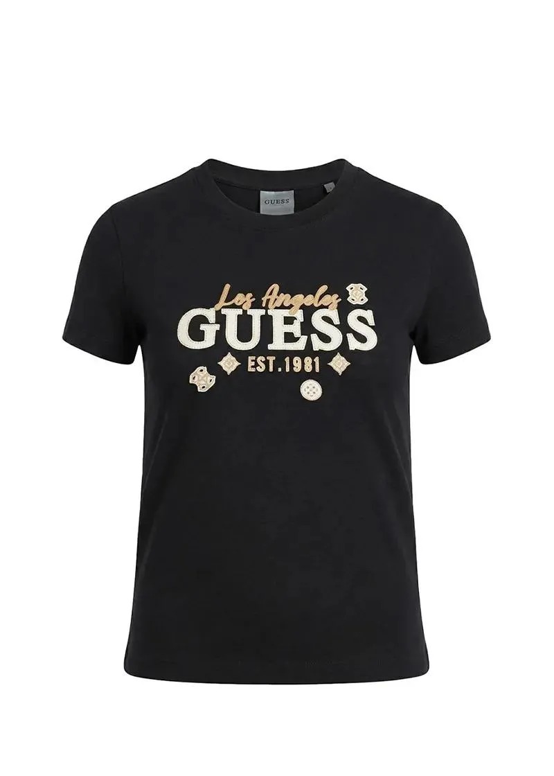 Guess T-shirt V6GI02K2963 AGNES SS CN Nero 