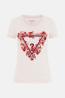 Guess T-shirt W6RI23JI314 SN CN FLOWERS TRIANGLE Rosa - Foto 1