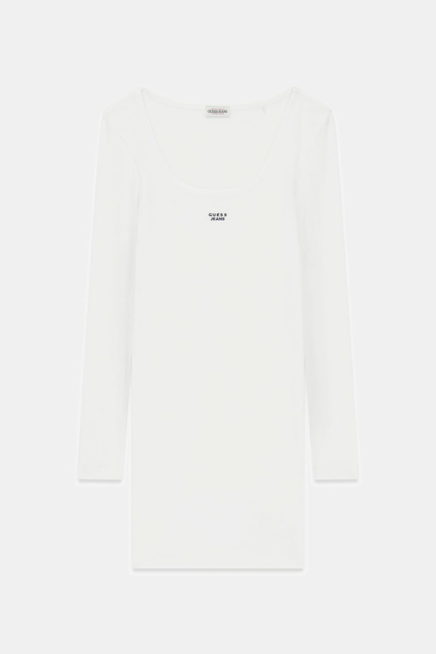 Guess T-shirt W5BK12KA0HI GJ LS SLIM RIB EMBRO Bianco