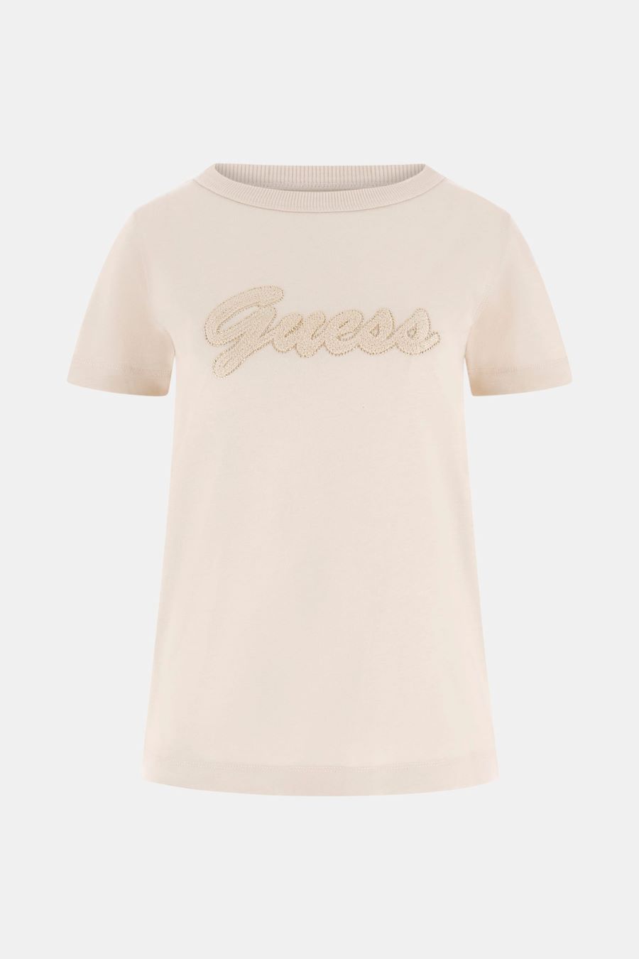 Guess T-shirt W6GI08K3023 SS CN 3D SCRIPT TEE Beige