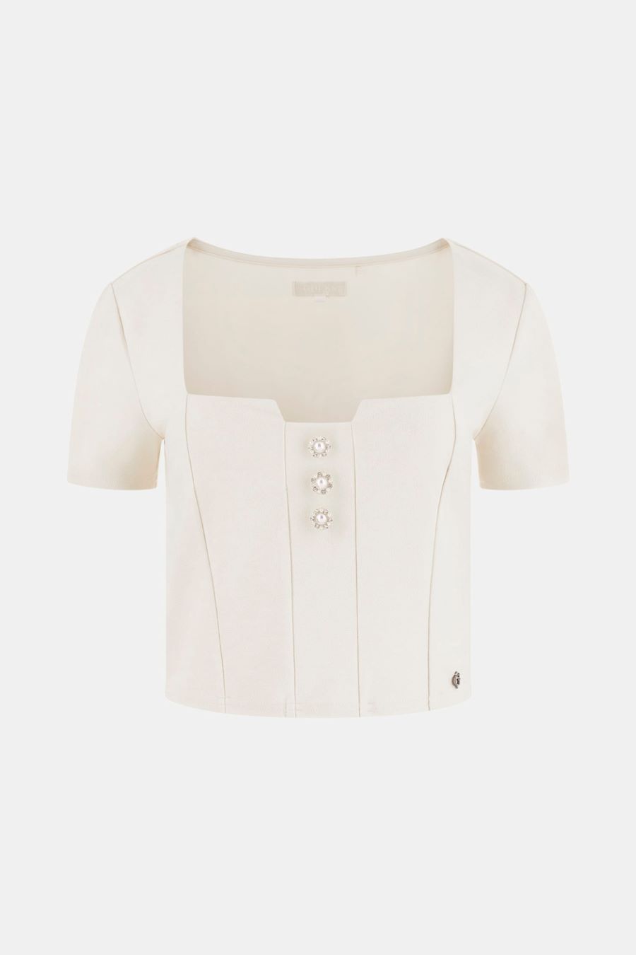 Guess T-shirt W6RP08KCBO2 SS SQUARE NK EVELINA Beige