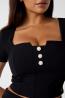 Guess T-shirt W6RP08KCBO2 SS SQUARE NK EVELINA Nero  - Foto 2