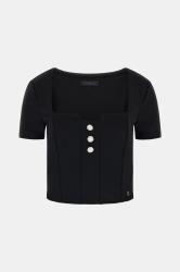 Guess T-shirt W6RP08KCBO2 SS SQUARE NK EVELINA Nero 
