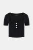 Guess T-shirt W6RP08KCBO2 SS SQUARE NK EVELINA Nero  - Foto 1