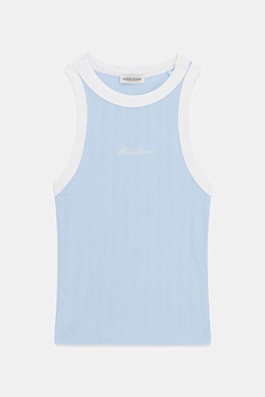 W6GPZ8KF641 RINGER TANK TOP Azzurro