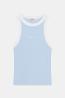 Guess Canotte W6GPZ8KF641 RINGER TANK TOP Azzurro - Foto 1