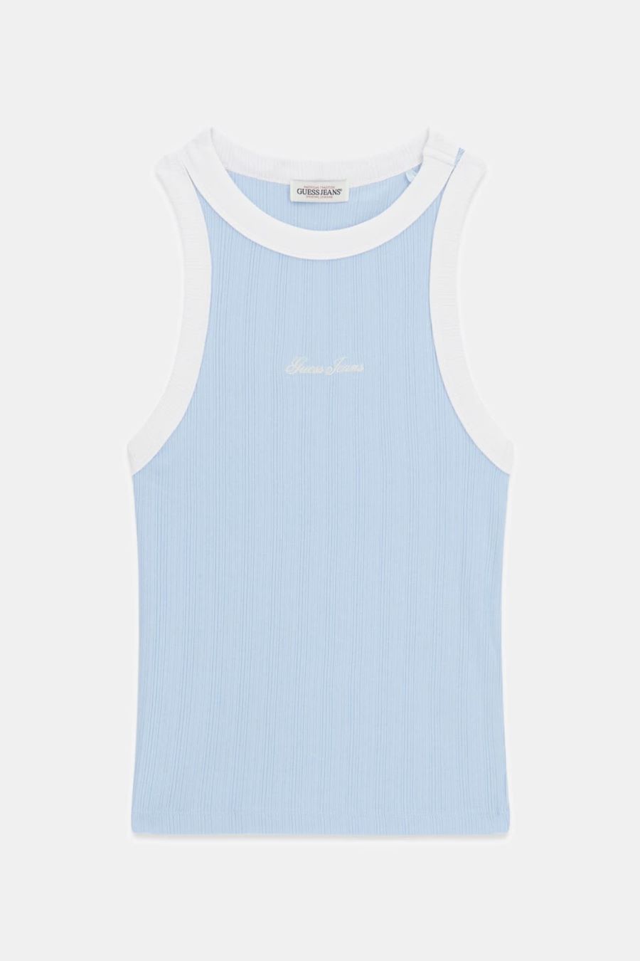 Guess Canotte W6GPZ8KF641 RINGER TANK TOP Azzurro