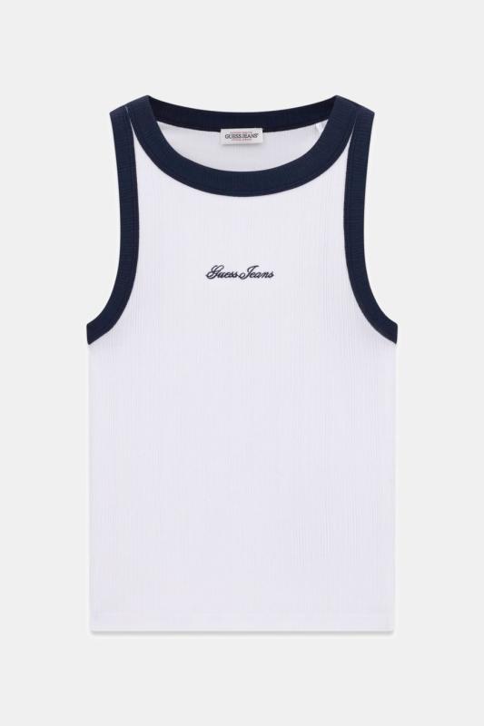W6GPZ8KF641 RINGER TANK TOP Bianco