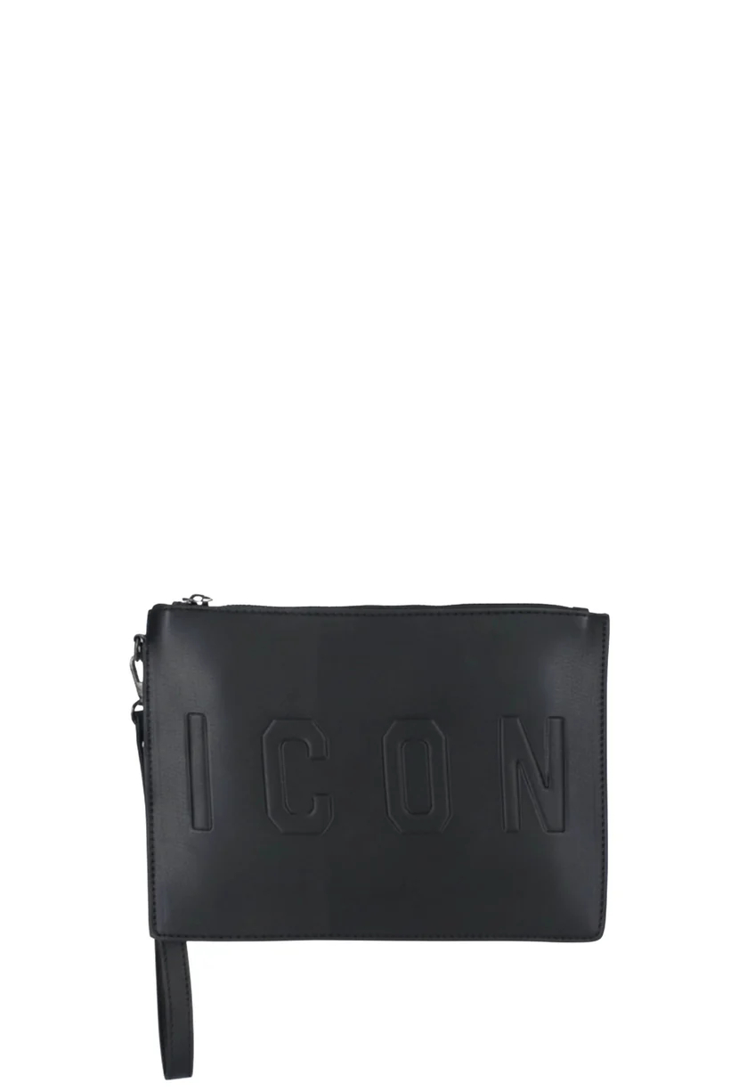 Icon Pochette ICBU04A07 FINN POCHETTE PIATTA LOGO Nero 