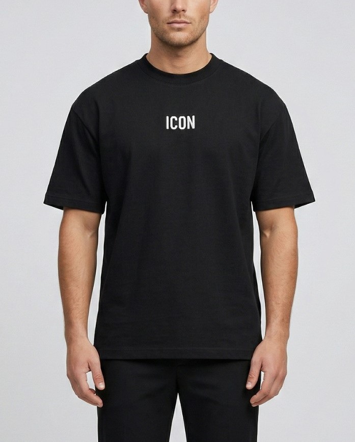 Icon T-shirt IUT032 APPLICAZIONE METAL  Nero 