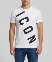 Icon T-shirt IUT006 LOGO TRASVERSALE Bianco 