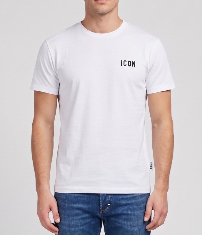 Icon T-shirt IUPRET001 RICAMO BASIC Bianco 