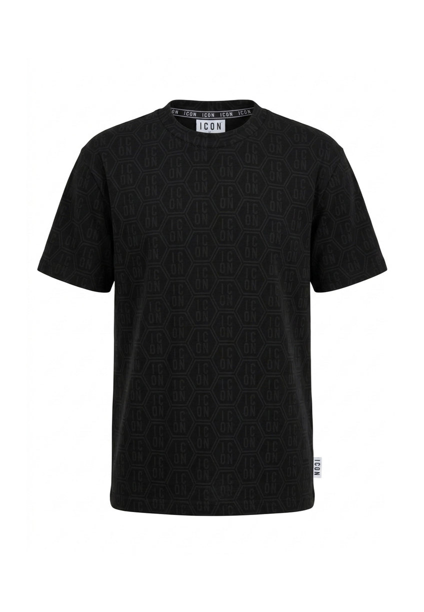 Icon T-shirt IUT039 HIVE CODE ALL OVER Nero 