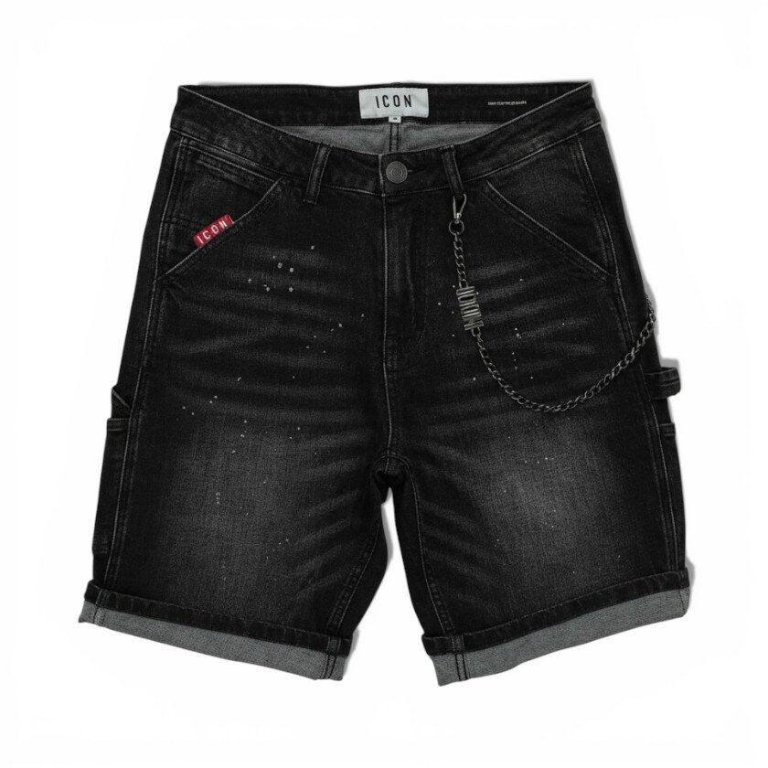 Icon Bermuda IUD026 DENIM PLACCHETTA Nero 