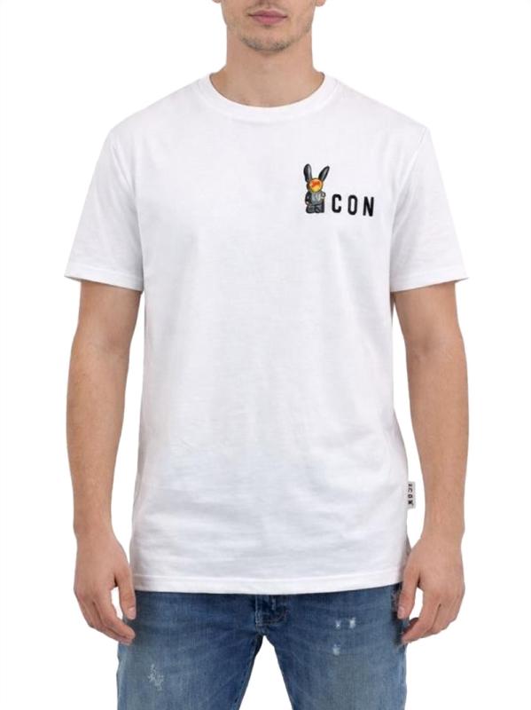 IUT027 TSHIRT STAMPA PUPAZZO Bianco