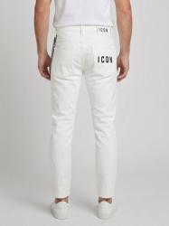 IUD033 DENIM LOGO NERO SU TASCA Bianco