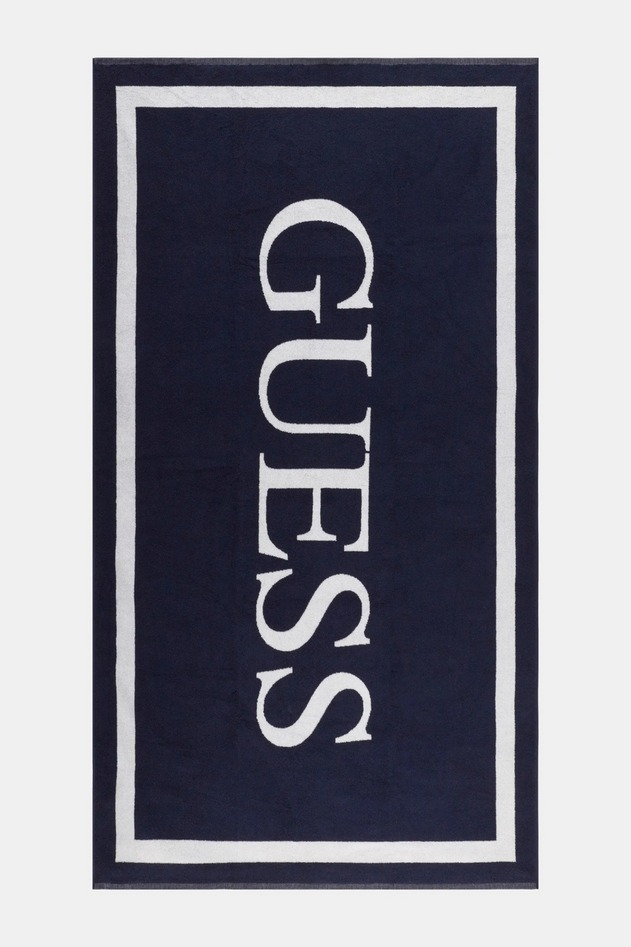 Guess Telo mare TOWEL JACQUARD GUESS FRAME Blu