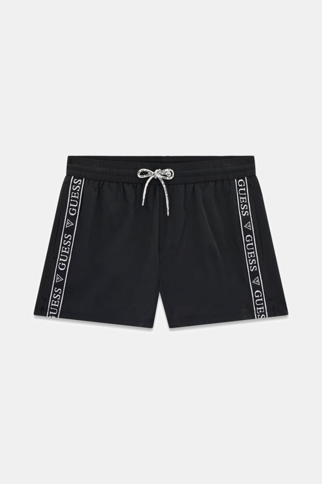Guess Costume SWIMTRUNK LOGO TAPE MEDIUM Nero