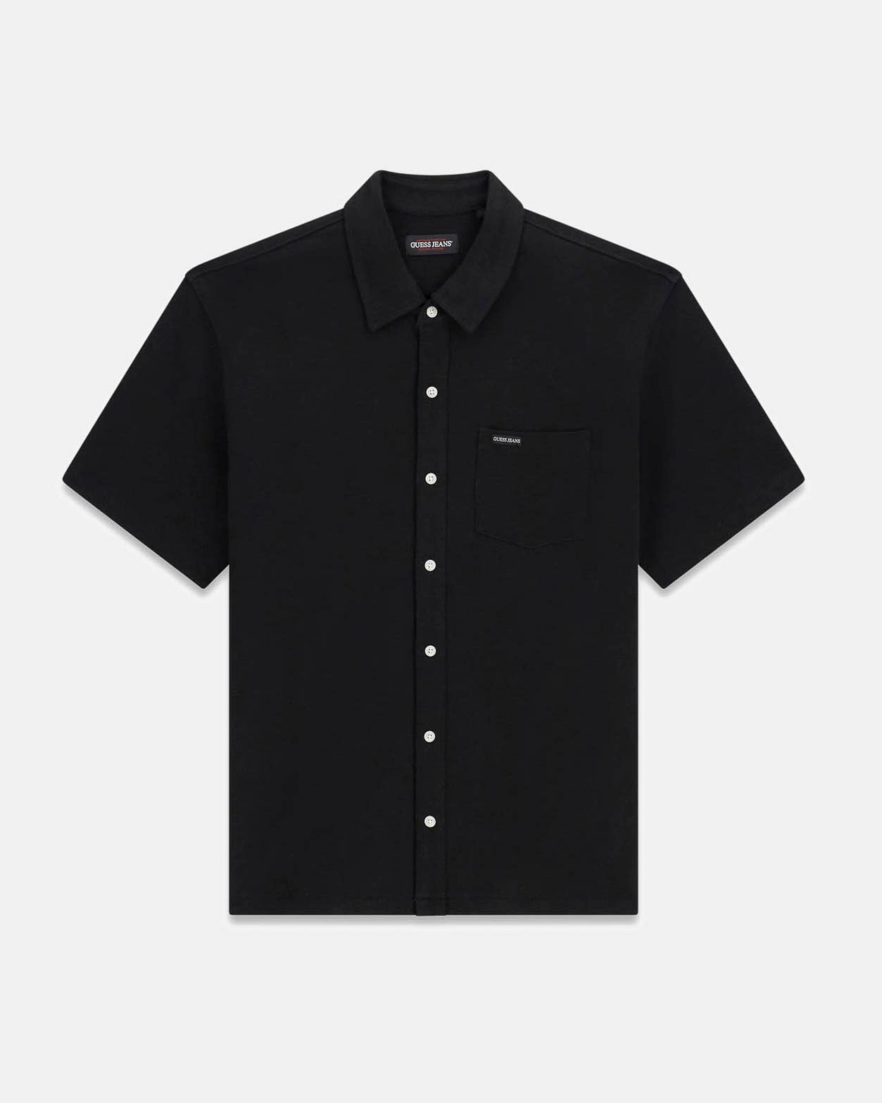 Guess Camicia M6GP02KE731 GJ REG FIT SLUB PIQUE Nero